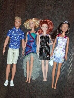 Barbie Fashion Dolls Play Set - Blonde, Redhead, Brunette, and Ken